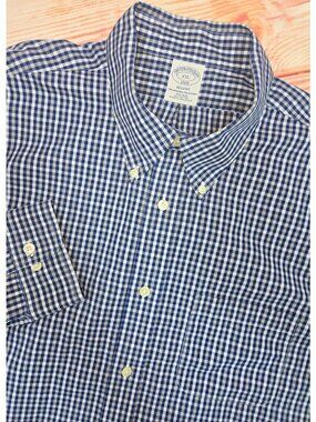 Brooks Brothers 1818 Regent Non-Iron Blue Dress Shirt XXL Mens